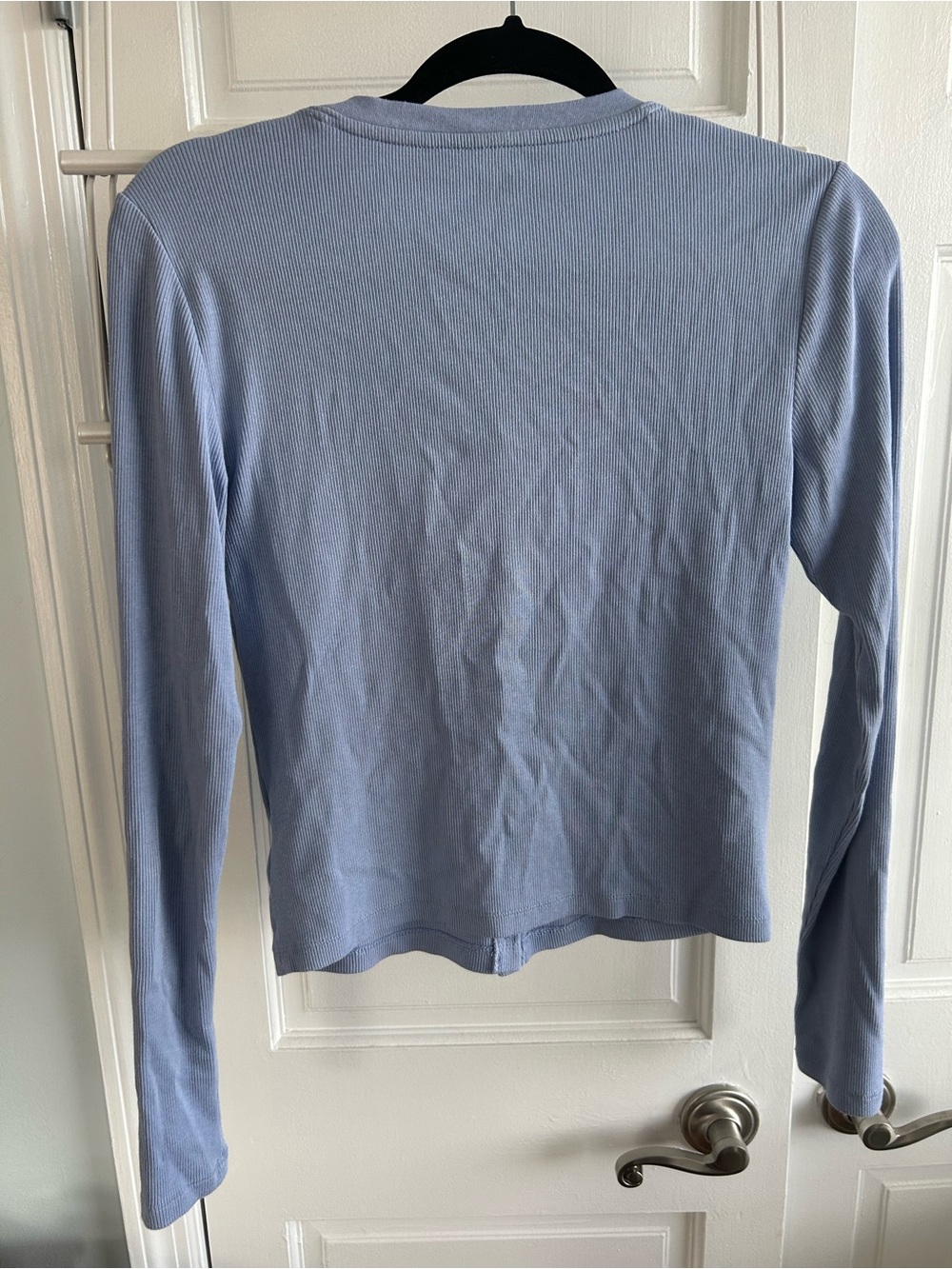 GAP Dusty Blue Ribbed Button-Front Cardigan - Picture 3 of 6